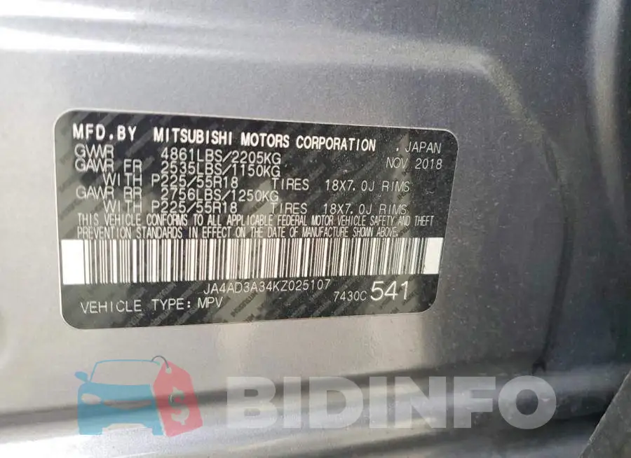 JA4AD3A34KZ025107 Photo# 13