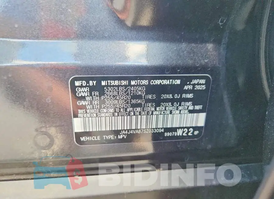 JA4J4VA87SZ033094 Photo# 13