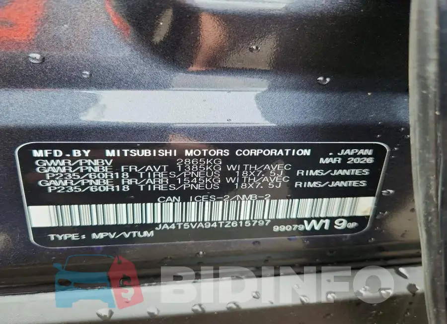 JA4T5VA94TZ615797 Photo# 14