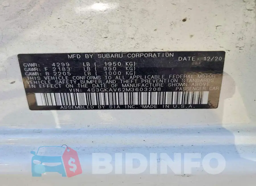 4S3GKAV62M3603208 Photo# 12
