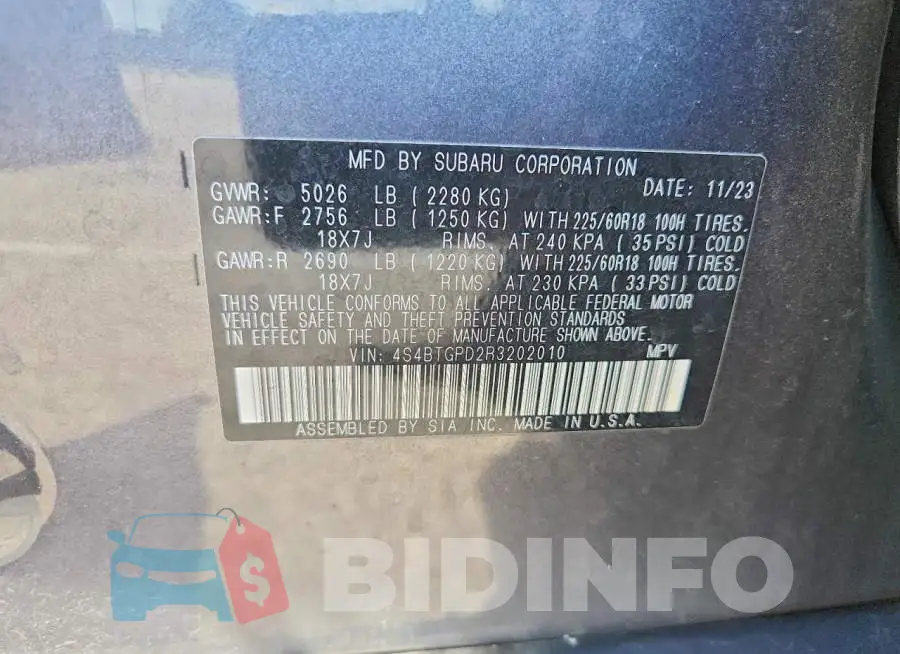 4S4BTGPD2R3202010 Photo# 13