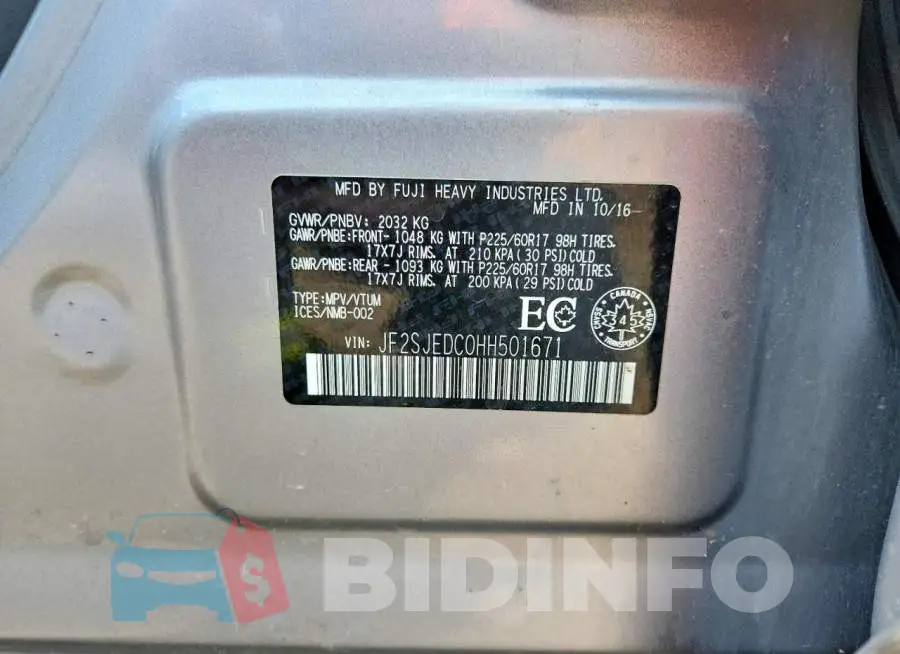 JF2SJEDC0HH501671 Photo# 14