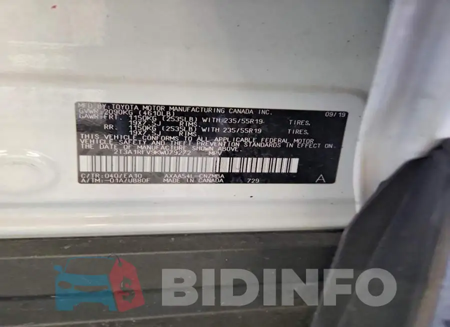 2T3A1RFV9KW079272 Photo# 13
