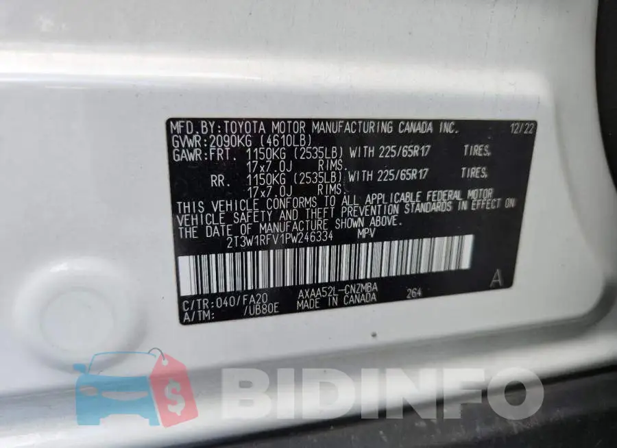 2T3W1RFV1PW246334 Photo# 13