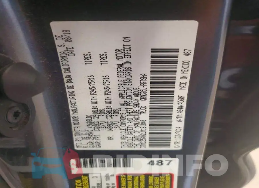 3TMCZ5AN2JM181840 Photo# 12