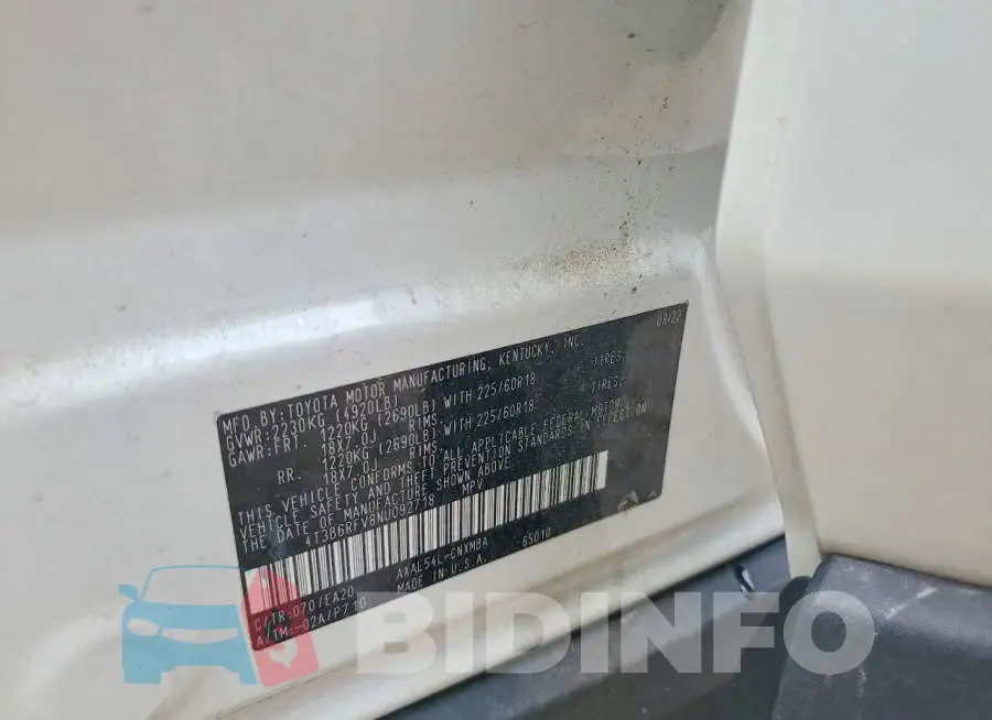 4T3B6RFV8NU092718 Photo# 13
