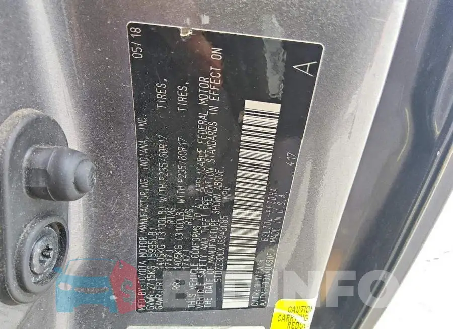 5TDZZ3DCXJS945085 Photo# 13