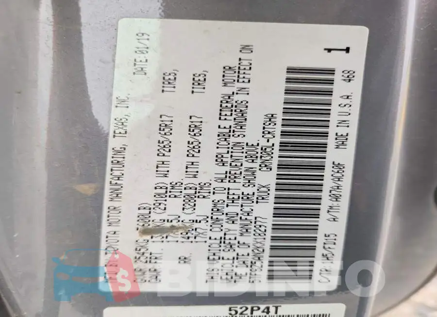 5TFSZ5AN2KX182977 Photo# 13