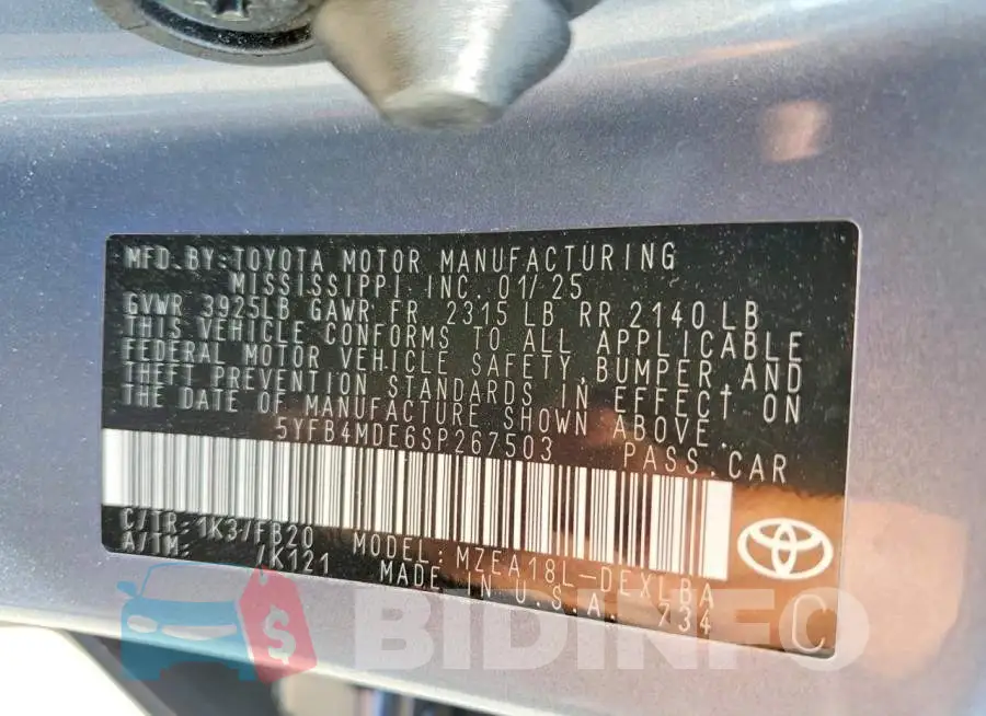 5YFB4MDE6SP267503 Photo# 13