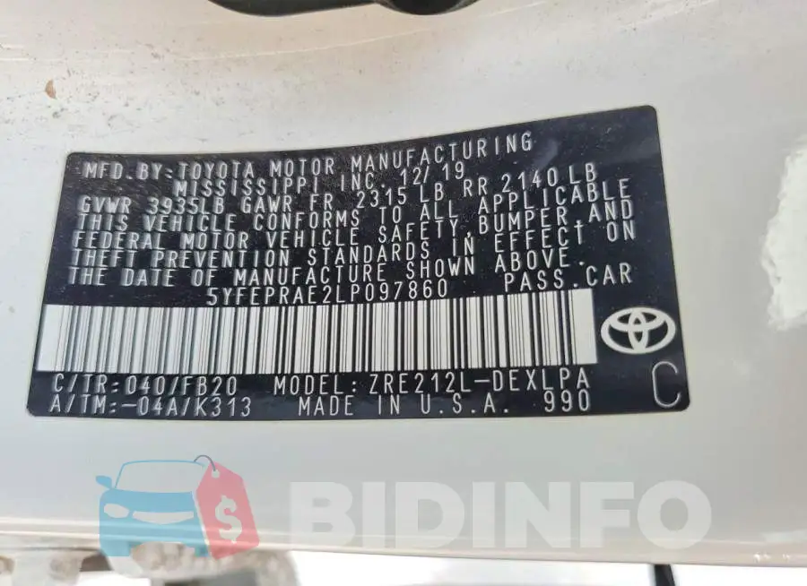 5YFEPRAE2LP097860 Photo# 12