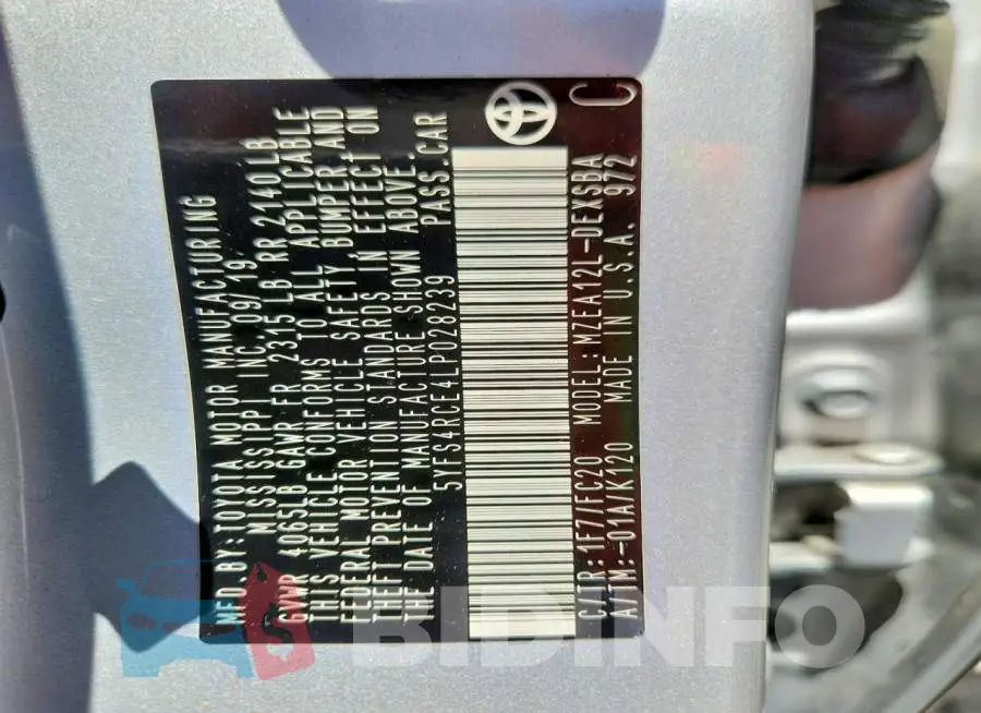 5YFS4RCE4LP028239 Photo# 12