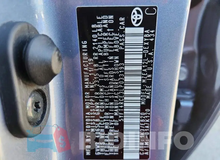 5YFT4RCE3LP033193 Photo# 12