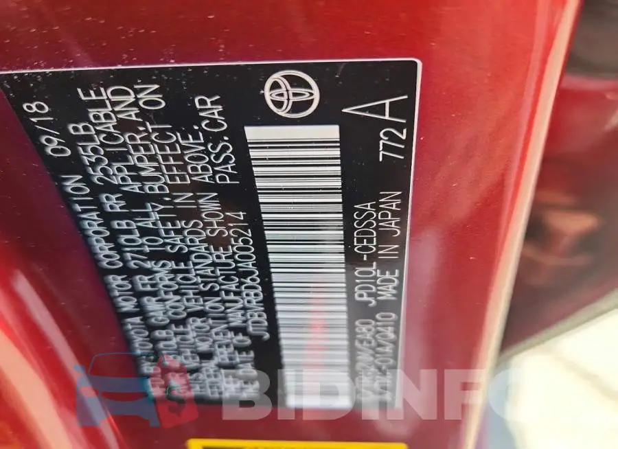 JTDBVRBD6JA005214 Photo# 13