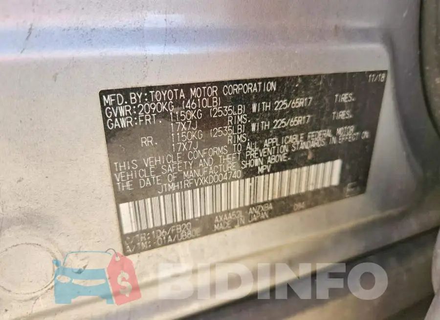 JTMH1RFVXKD004740 Photo# 13