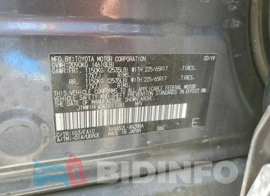 JTMW1RFV2KD017781 Photo# 12