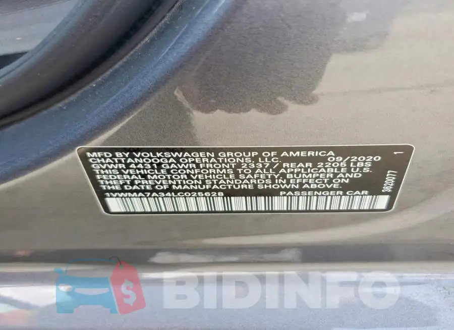 1VWMA7A34LC025628 Photo# 13