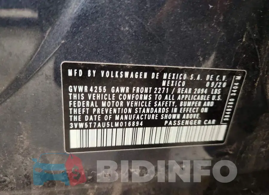 3VW5T7AU5LM016894 Photo# 12