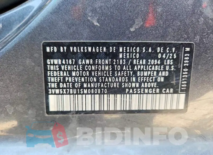 3VW5X7BU1SM080870 Photo# 13