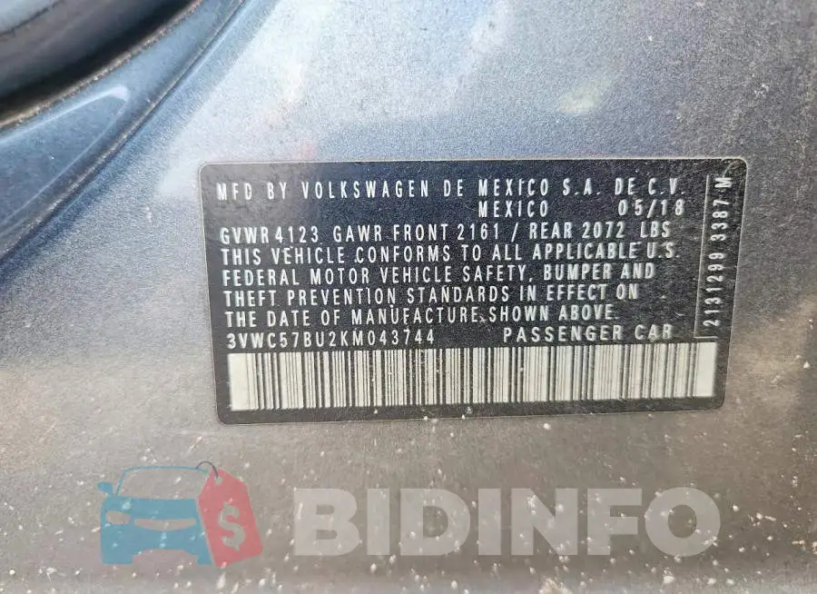 3VWC57BU2KM043744 Photo# 12