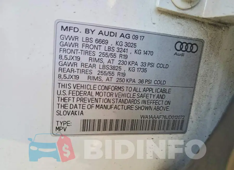 WA1AAAF76JD012072 Photo# 13