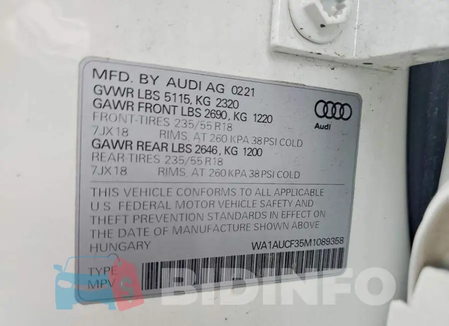 WA1AUCF35M1089358 Photo# 13
