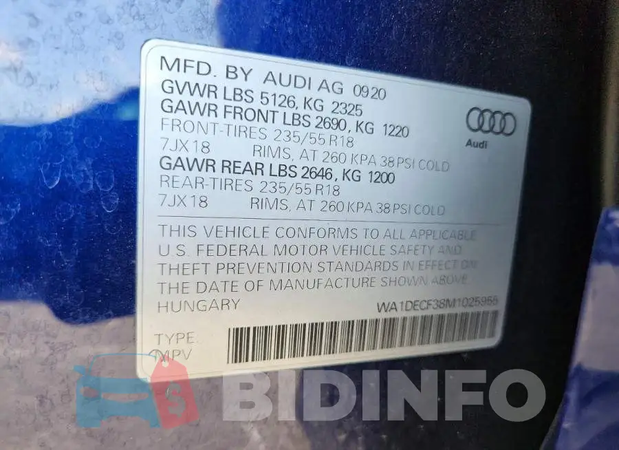 WA1DECF38M1025955 Photo# 13