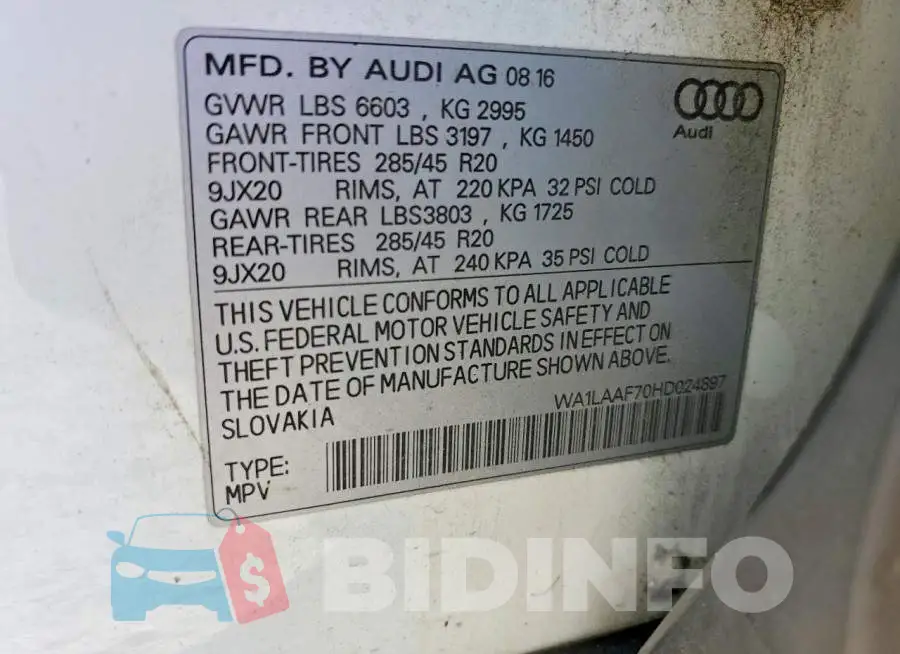 WA1LAAF70HD024897 Photo# 13