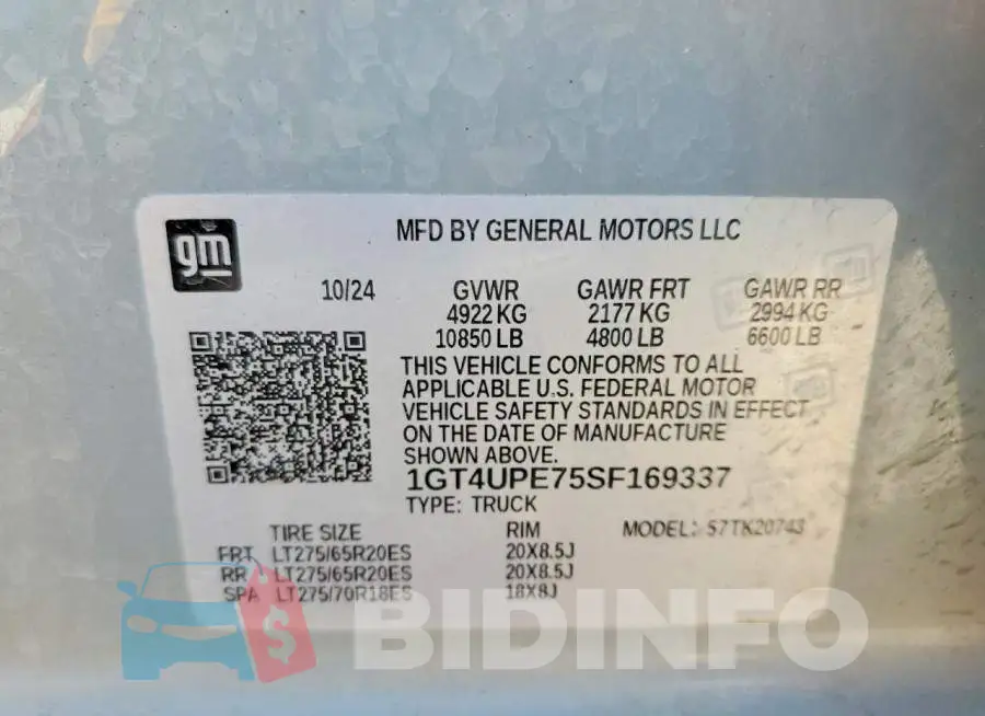 1GT4UPE75SF169337 Photo# 12