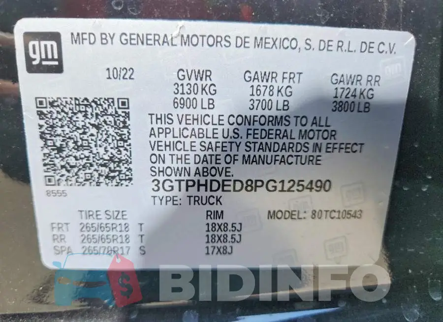 3GTPHDED8PG125490 Photo# 12