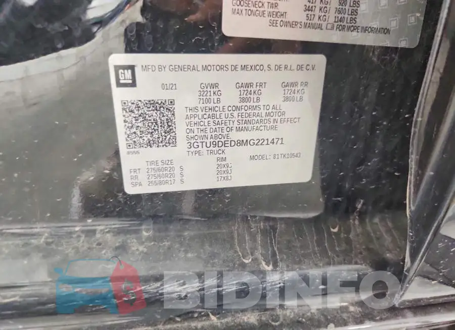 3GTU9DED8MG221471 Photo# 12