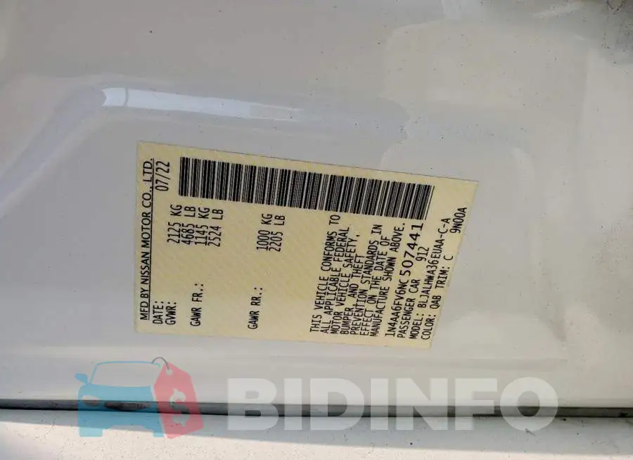 1N4AA6FV6NC507441 Photo# 12