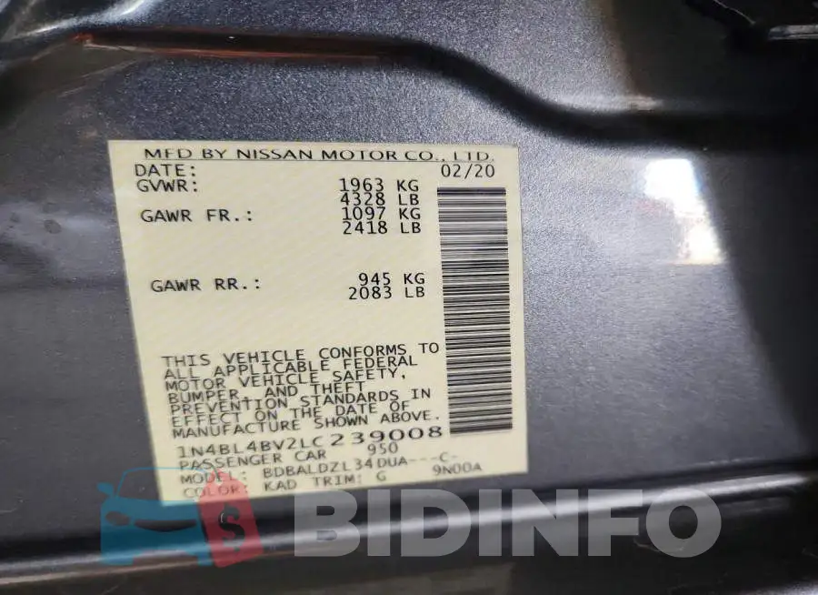 1N4BL4BV2LC239008 Photo# 12