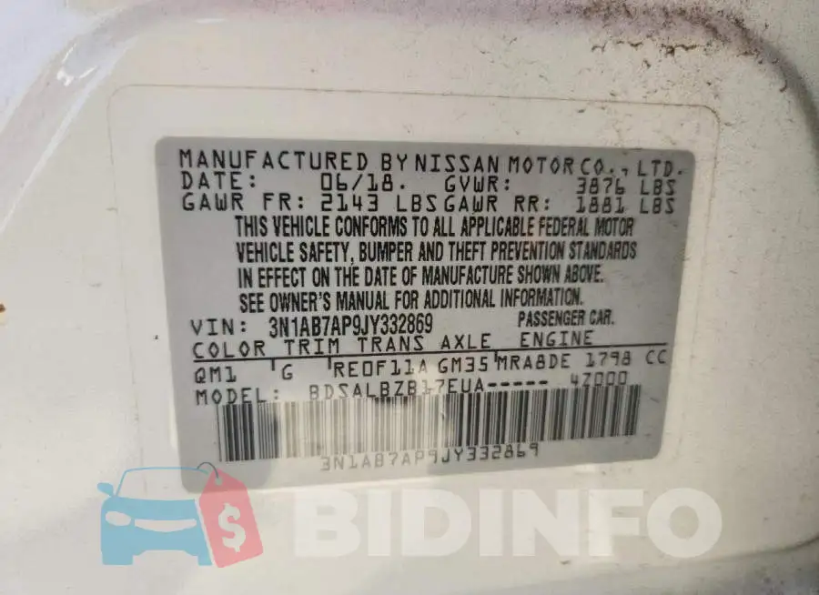 3N1AB7AP9JY332869 Photo# 13