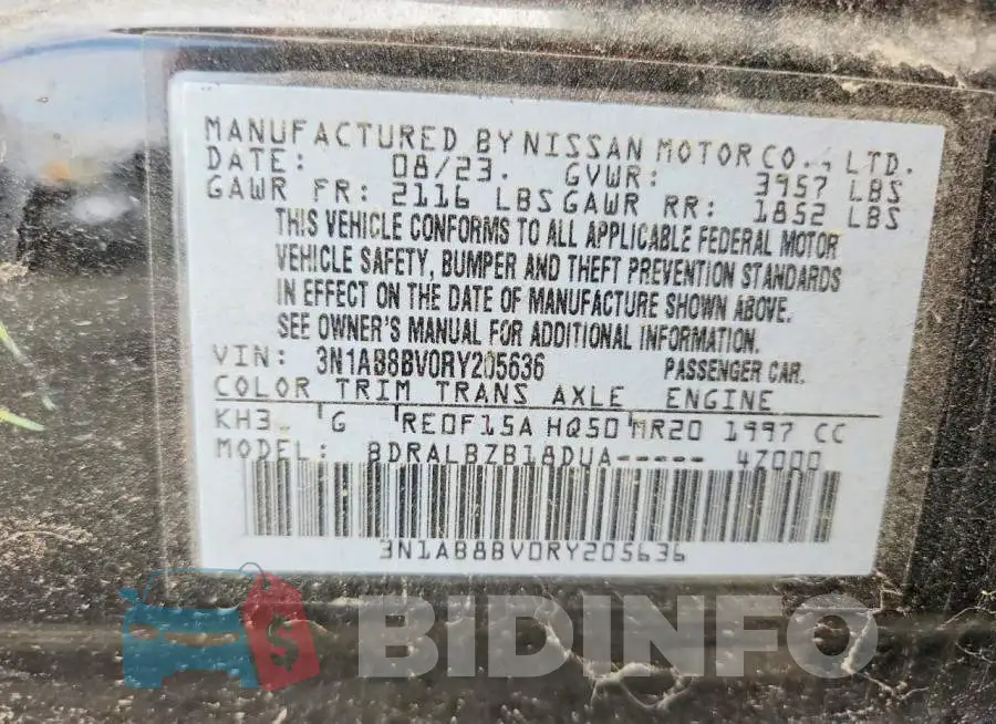 3N1AB8BV0RY205636 Photo# 13