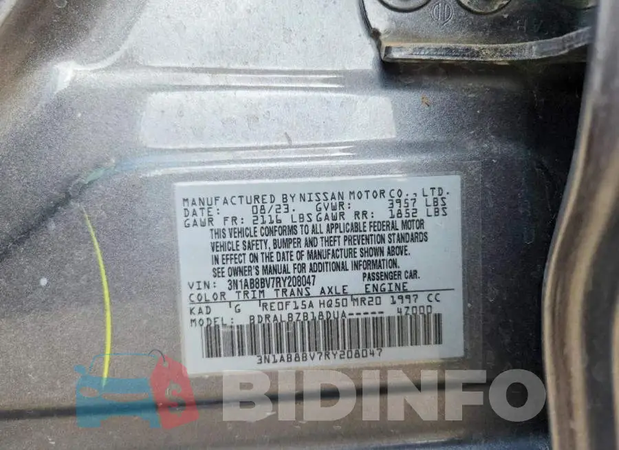 3N1AB8BV7RY208047 Photo# 12