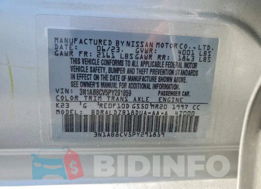 3N1AB8CV5PY291859 Photo# 13
