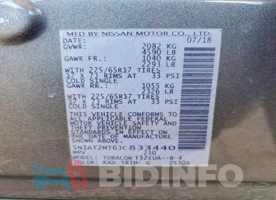 5N1AT2MT6JC833440 Photo# 14