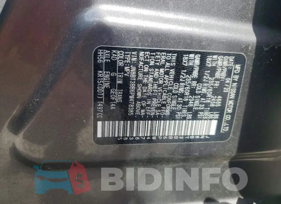 JN8BT3BB6PW478385 Photo# 13