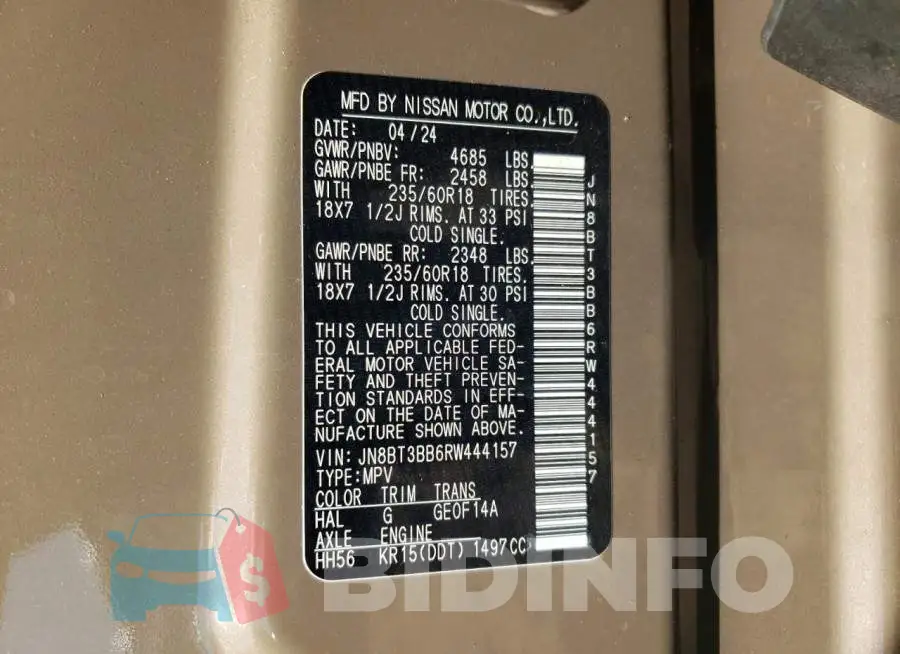 JN8BT3BB6RW444157 Photo# 13