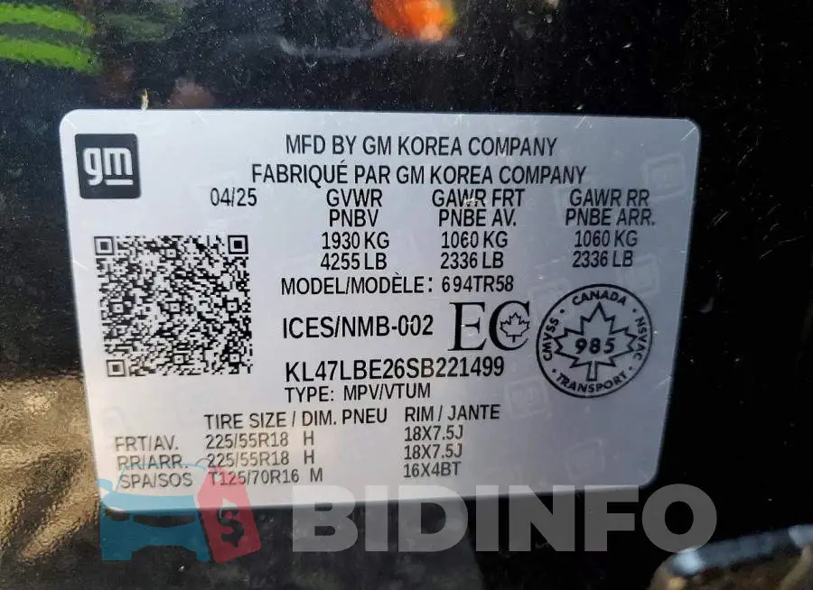 KL47LBE26SB221499 Photo# 14