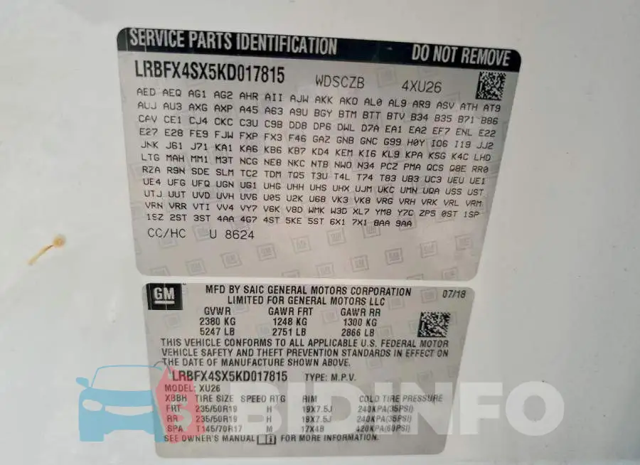 LRBFX4SX5KD017815 Photo# 12