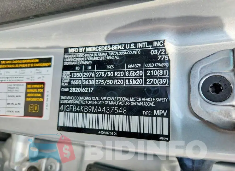 4JGFB4KB9MA437548 Photo# 13