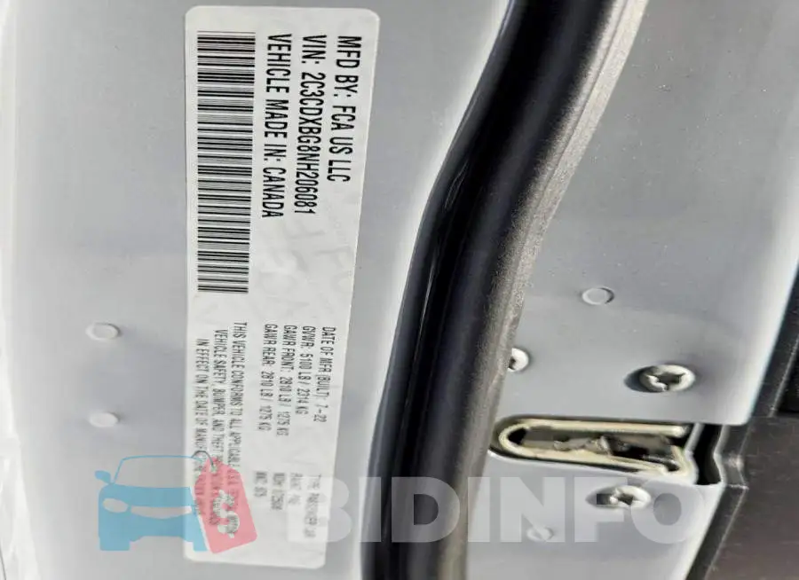 2C3CDXBG8NH206081 Photo# 12