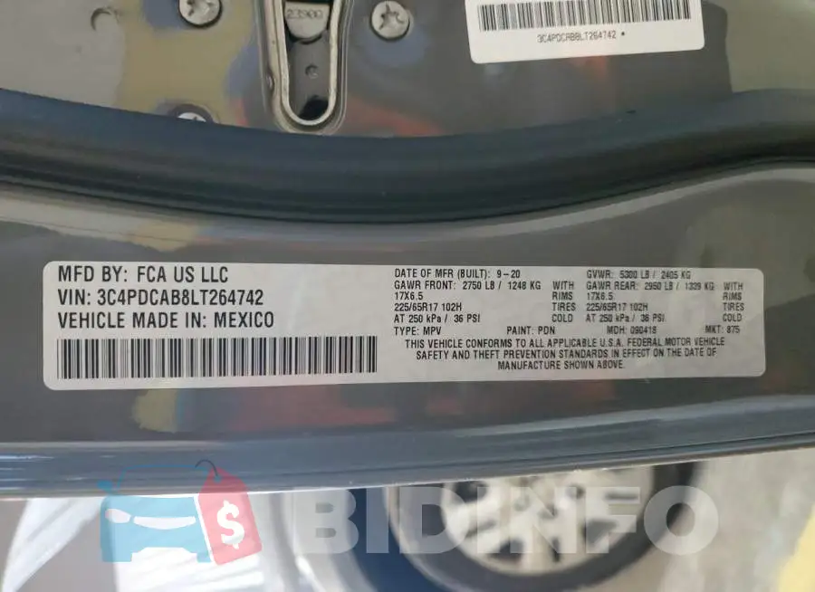 3C4PDCAB8LT264742 Photo# 13