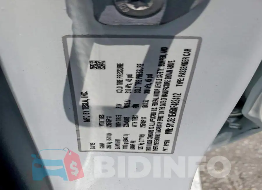 5YJ3E1EA5KF482412 Photo# 12