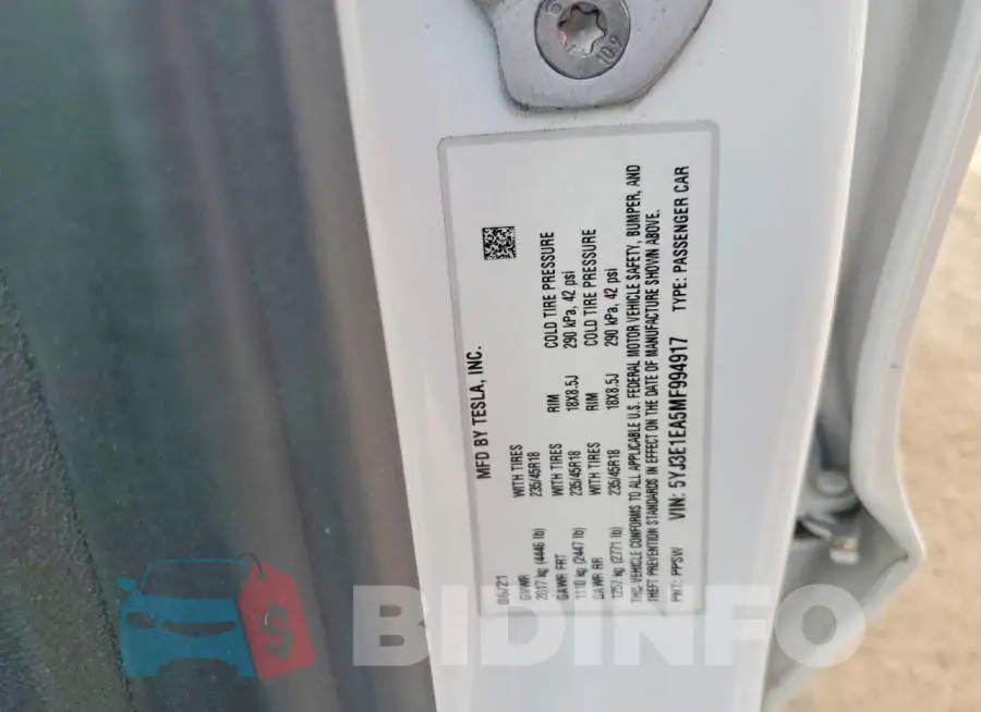 5YJ3E1EA5MF994917 Photo# 12