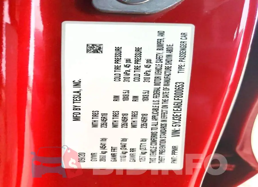 5YJ3E1EA6LF800653 Photo# 12