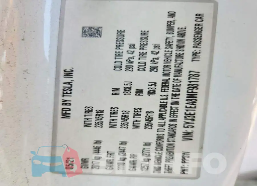 5YJ3E1EA8MF981787 Photo# 12