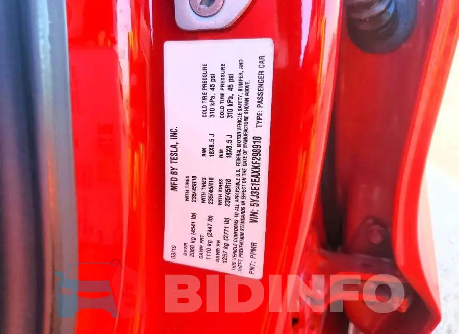 5YJ3E1EAXKF298910 Photo# 13
