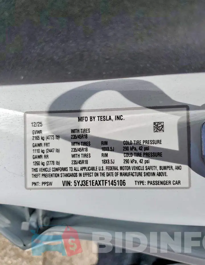 5YJ3E1EAXTF145106 Photo# 12